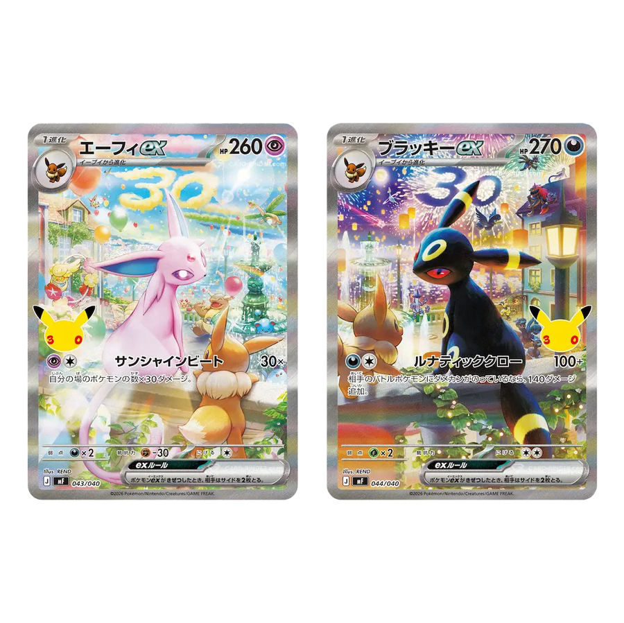 (JP) Pokémon 30th Celebration Premium Deck Set Espeon & Umbreon