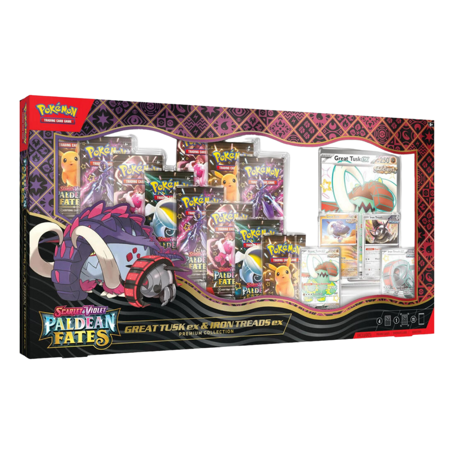 Paldean Fates Great Tusk ex & Iron Treads ex Premium Collection